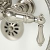 Kingston Brass CA1007T8 3-3/8" Tub Wall Mount Clawfoot Tub Faucet with Hand Shower, Brushed Nickel CA1007T8